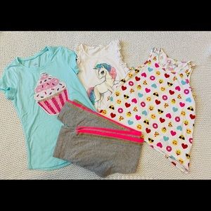 Girls summer fun tops & leggings bundle size 10